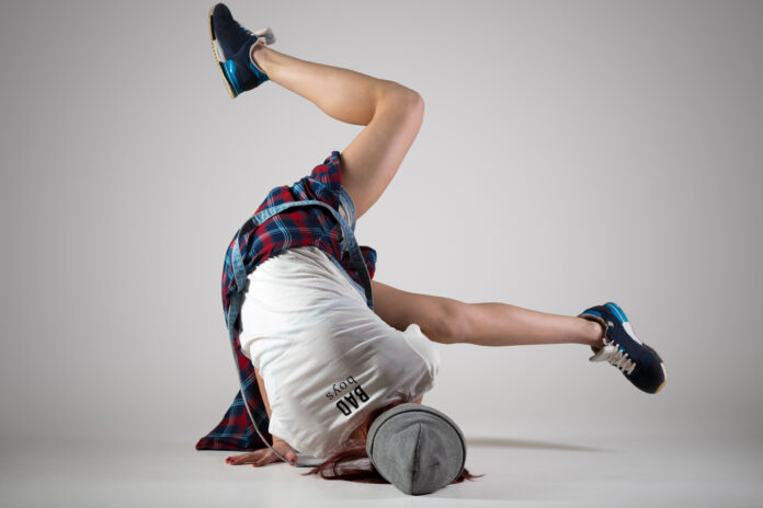 Teen breakdance girl dancing